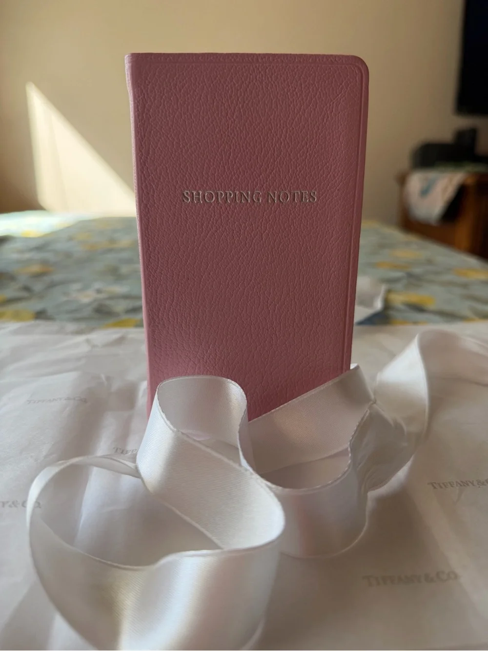 🩵🩷🩵 Tiffany & Co. Pink Embossed 'Shopping Notes' Pocket Notebook🩵🩷🩵 NWT 🩵🩷🩵